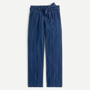 J.Crew Paper-bag pant in indigo stripe